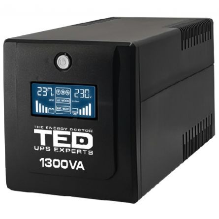 UPS 1300VA/750W LCD Line Interactive AVR 4 schuko USB Management TED Electric TED001580 DZ088392 - imagine 5